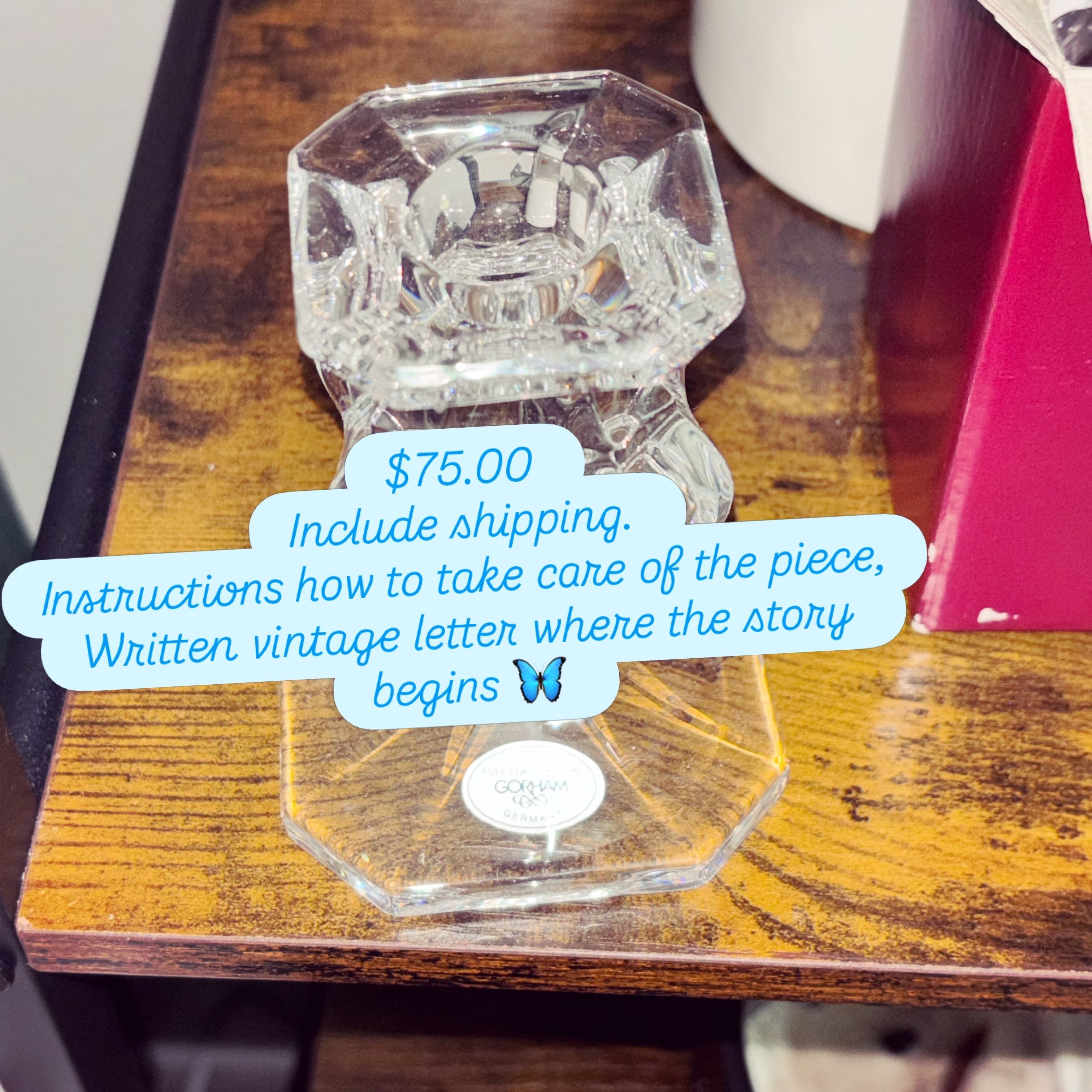Gorham Baroque Crystal Candlestick single view