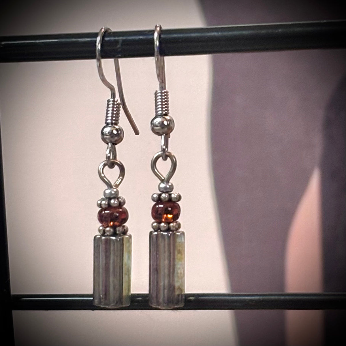Baltic Amber Lantern Earrings- Sterling Silver