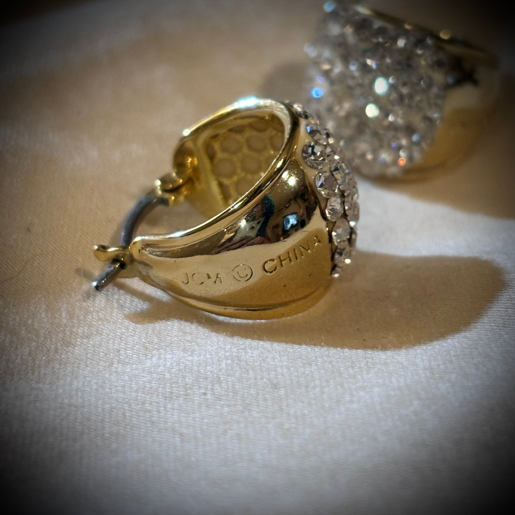 Gemini Two-Tone Pave Hoop