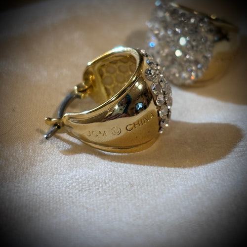 Gemini Two-Tone Pave Hoop