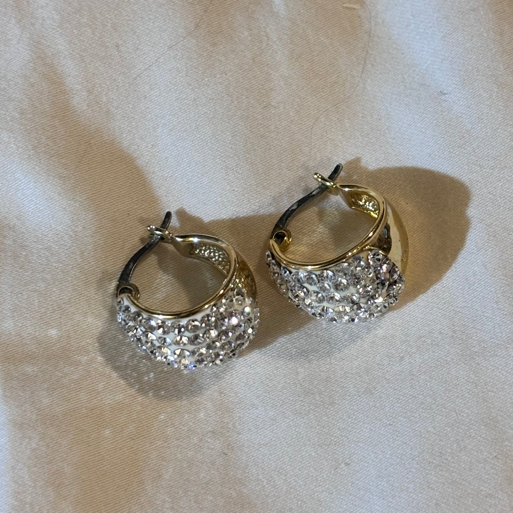 Gemini Two-Tone Pave Hoop