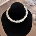 White Vintage Fresh Water Pearls with genuine gemstones|