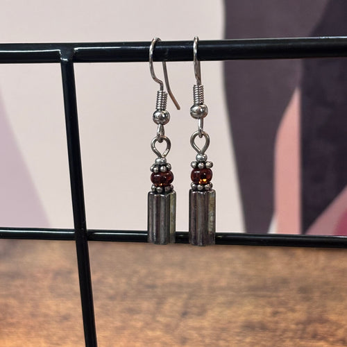 Baltic Amber Lantern Earrings- Sterling Silver