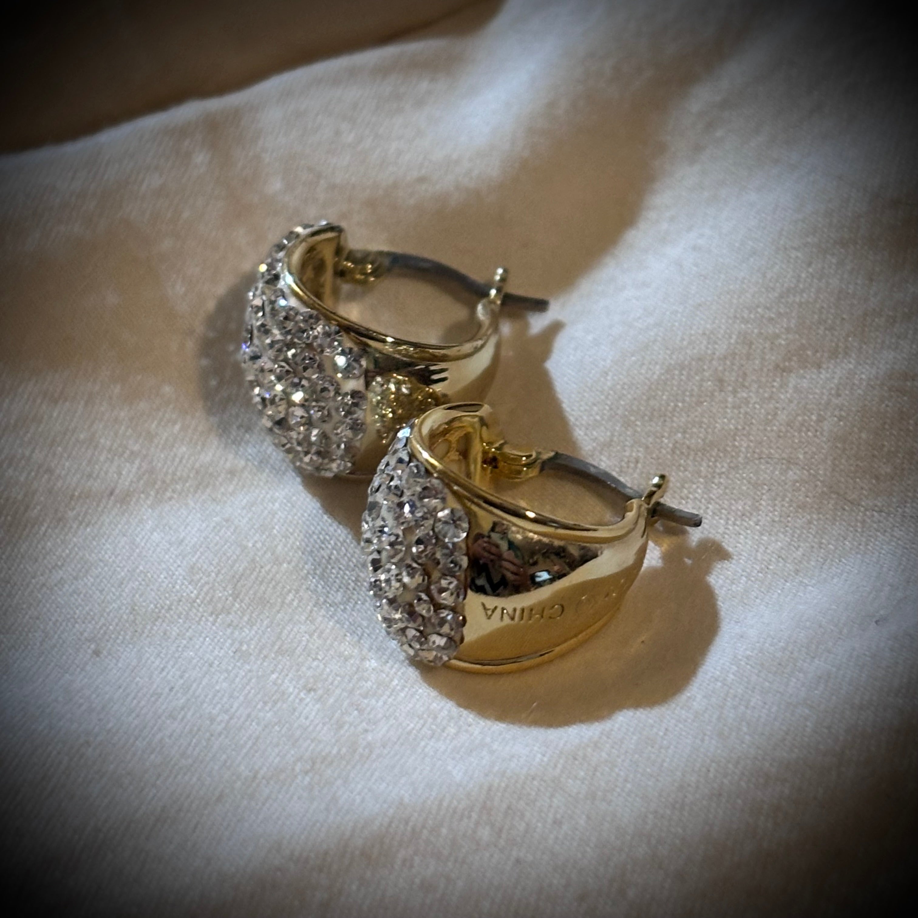 Gemini Two-Tone Pave Hoop