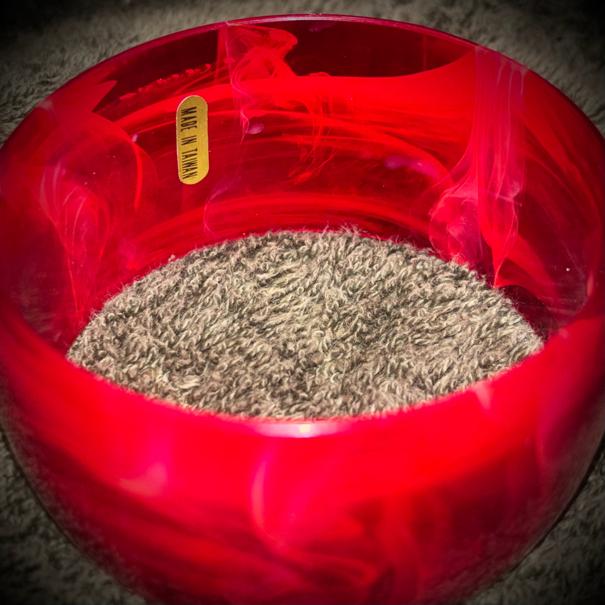 Cherry Red Translucent Wide Statement Bangle Bracelet – Made in Taiwan – Retro Lucite Style